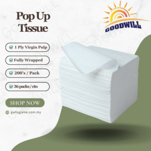 1PLY Pop Up Tissue 200's x 36 Packs
