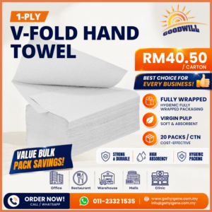 1 Ply V-Fold Hand Towel Fully Wrapped Supplier Klang Valley
