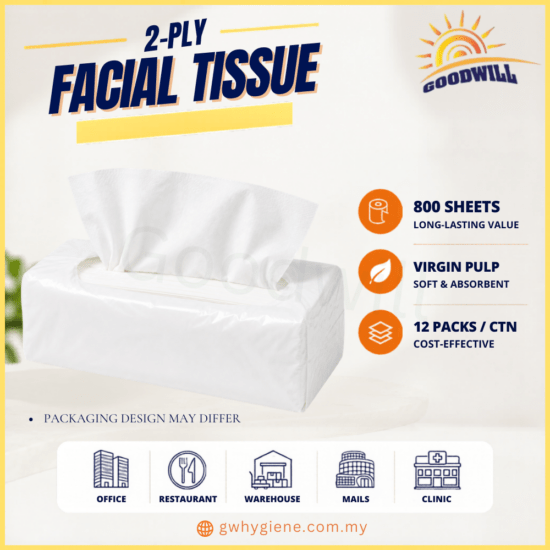 2PLY Facial Tissue Virgin Pulp 800s