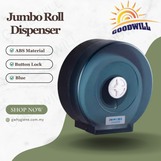 Jumbo Roll Dispenser Blue ABS Material With Button Lock