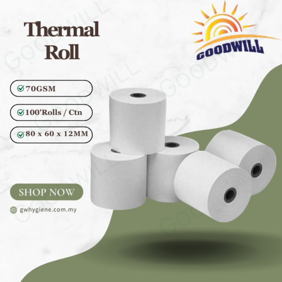 Thermal Roll 80 x 60 x 12 x 100'Rolls