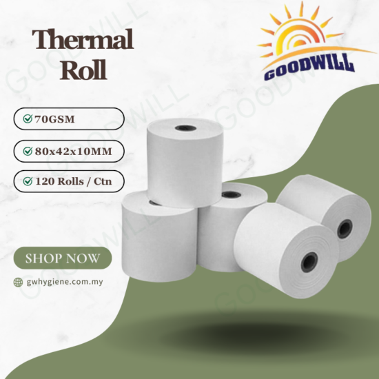 Thermal Roll Coreless 80 x 42 x 10 x 120'Rolls